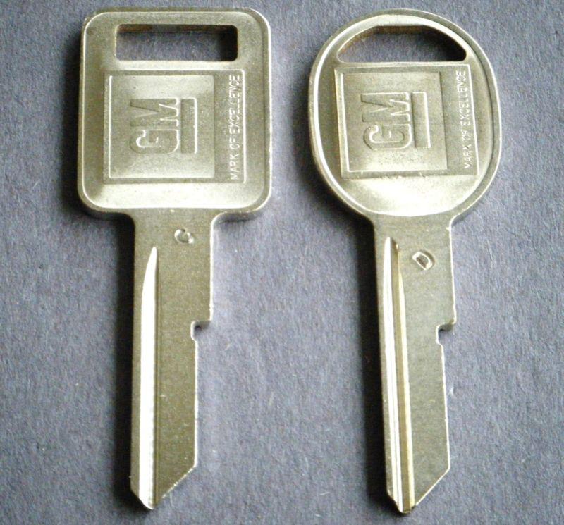 Buick riviera key blank 1968 1972 1976 1980 1987 gm logo 2 key set