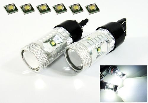 2x 7440 7443 diamond 30w cree led projector turn signal blinker backup light 992