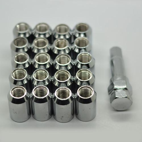 Wheel tuner lug nuts acorn fit for subaru suzuki nissan 20pcs silver m12x1.25