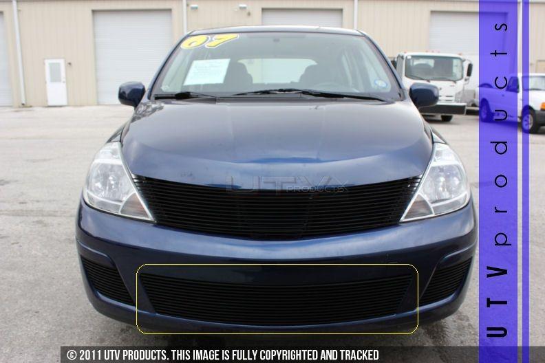 2007 2008 2009 2010 2011 nissan versa 1pc bumper black billet grille kit versa