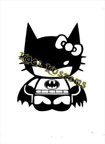 Vinyl decal sticker hello kitty batgirl...funny ...car truck window