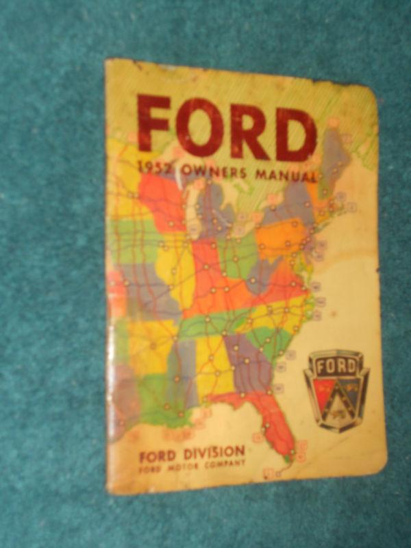 1952 ford car owner's manual / original guide book!