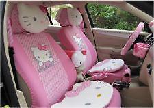 10pcs pink universal hello kitty car seat covers front rear cover accessory set