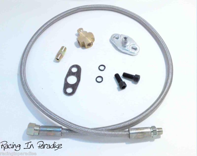 New turbo oil feed line inlet kit t3 t4 t04e t70 t60 t61 turbocharger t3t4 civic