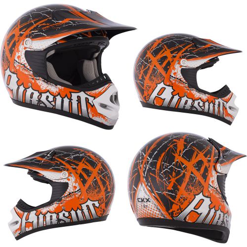 Mx helmet ckx pursuit ii tx-218 adult medium orange atv offroad dirt bike dot