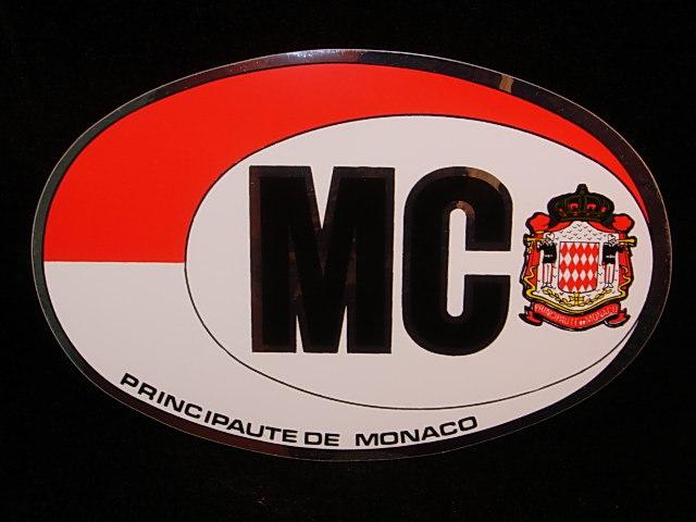 Mc principaute de monaco sticker decal bumper/window car oval country flag code 