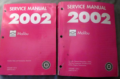 2002 chevrolet malibu dealer service manuals 2-volume set