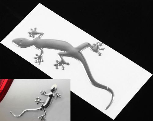 3d chrome decal sticker silver gecko car decoration conceal cover car sticker