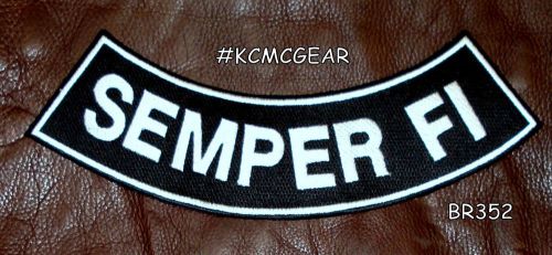 Semper fi white iron and sew on bottom rocker patch for biker jacket br352sk