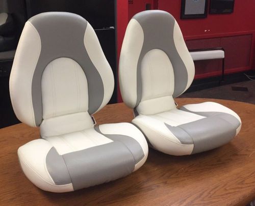 Boat seats tempress dlx centric white gray replacement seat - (2) pair
