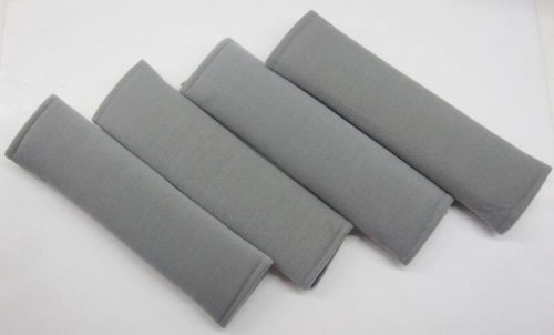 4 pcs ( 2 pairs ) car comfortable seat belt seatbelt shoulder pads cover grey