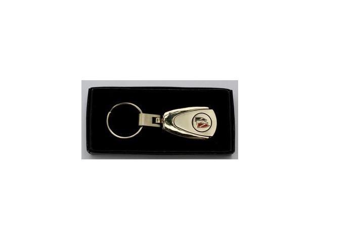 Buick logo heavy metal brushed chrome finish teardrop engraved  keychain keyring