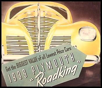 1939 plymouth roadking original color sales brochure, nr mint 39