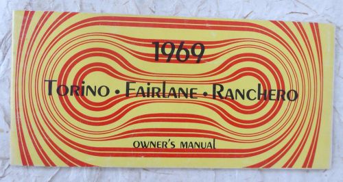 1969 ranchero torino fairlane nos original owners manual mint