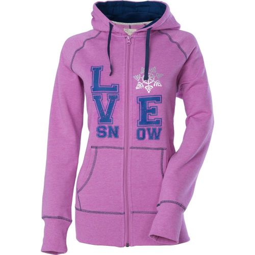 Divas snowgear love snow womens zip up hoodie pink/purple