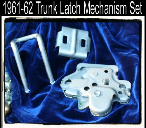 Corvette 1961 1962 upper trunk latch bar cover original latch mechanism 3 pc set