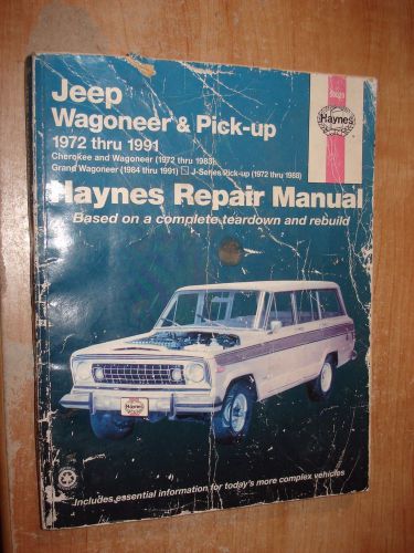 1984-1991 jeep wagoneer cherokee service manual shop book haynes repair 90 89 88