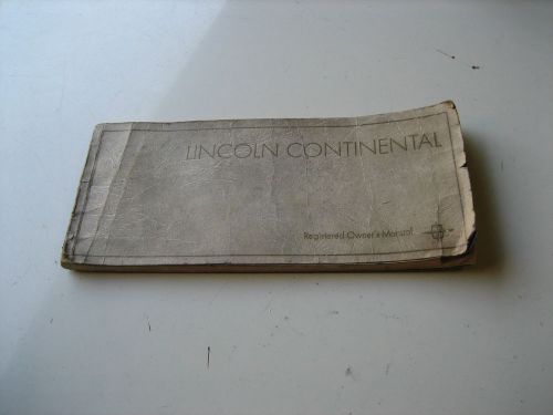 1968 lincoln owners manual