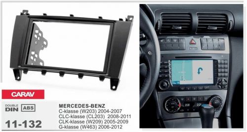 Carav 11-132 2-din car radio fascia dash kit frame mercedes c w203 clc clk slk g