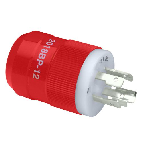 Marinco 2018bp-12 locking charger plug (male) - red -2018bp-12