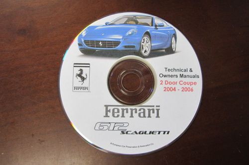 Ferrari 612 scaglietti technical &amp; owners manual 2 door coupe 2004-2006