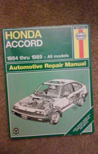 Haynes honda accord 84-89 repair manual euc shop book rebuild soft cover