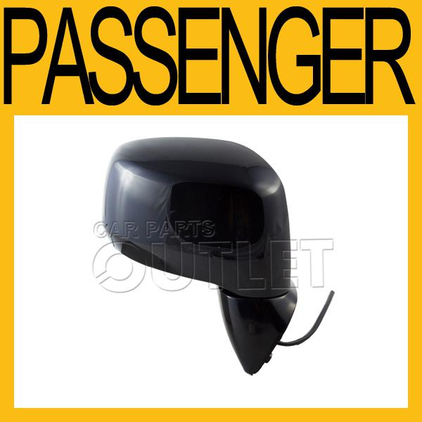 08-11 nissan versa power remote mirror non heated glass s/sl raw black cap right