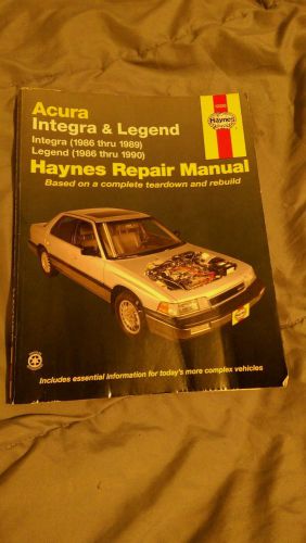 Haynes repair manual for acura integra (1986-1989), legend (1986-1990)