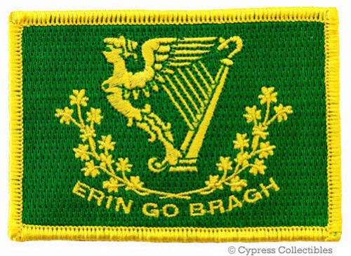 Erin go bragh irish biker patch - ireland shamrock flag embroidered iron-on new