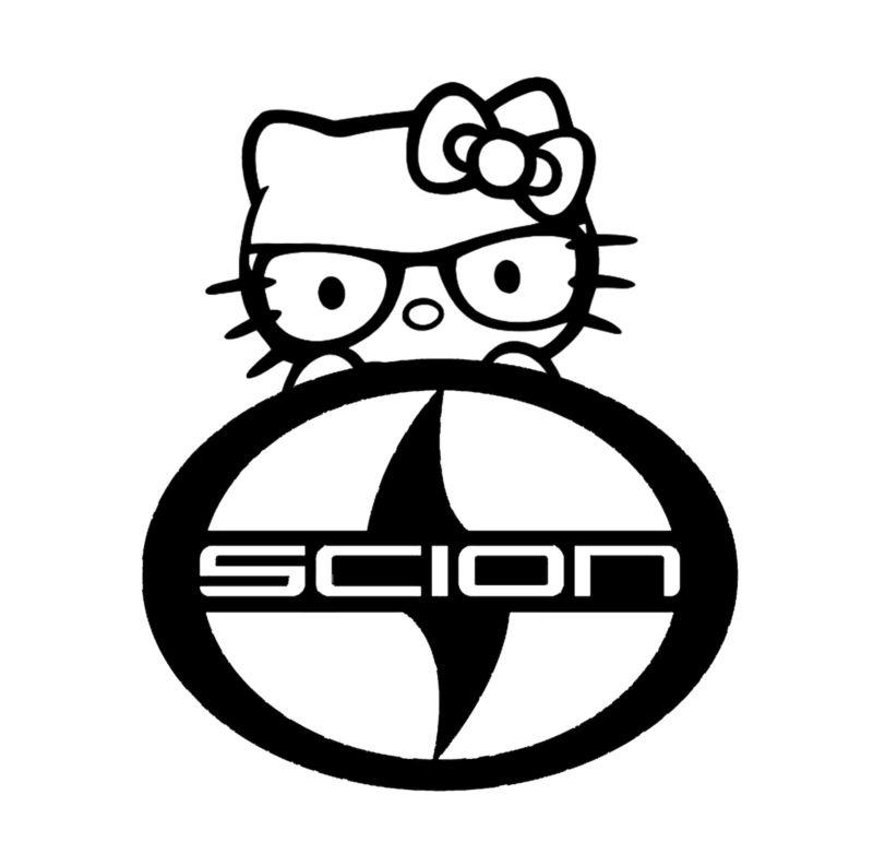 Hello kitty peeking scion decal sticker car truck laptop window wall decal nerds