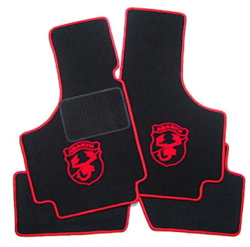 Bl./red abarth floor mats for fiat 500 1957-1975