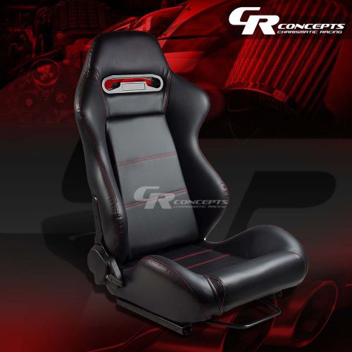 Type-r pvc leather+stitch sports racing seats+mounting sliders passenger side