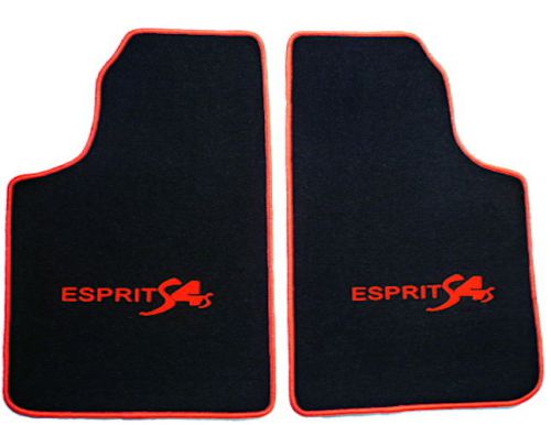 Black-orange velours floor mats for lotus esprit s4s