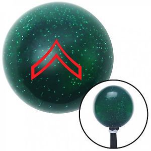 Red 01 private first class green metal flake shift knob with 16mm x 1.5