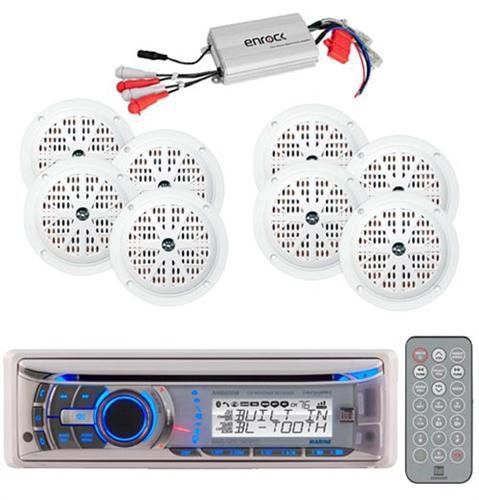 New detachable face marine cd mp3 aux stereo comes /8 enrock speakers +800w amp