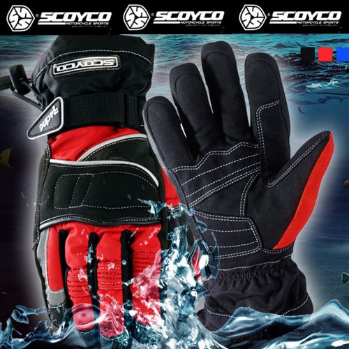 Scoyco men red motorcycle motocross racing winter gloves waterproof windproof