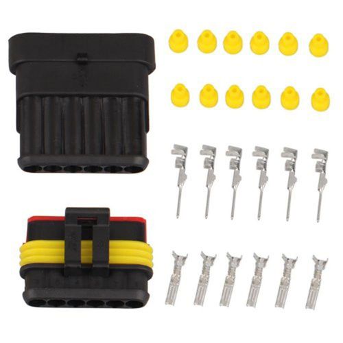 5 kit set car universal vehicle 6 pin way sealed wire connector plug terminal