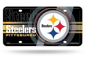 Pittsburgh steelers black circle design metal license plate