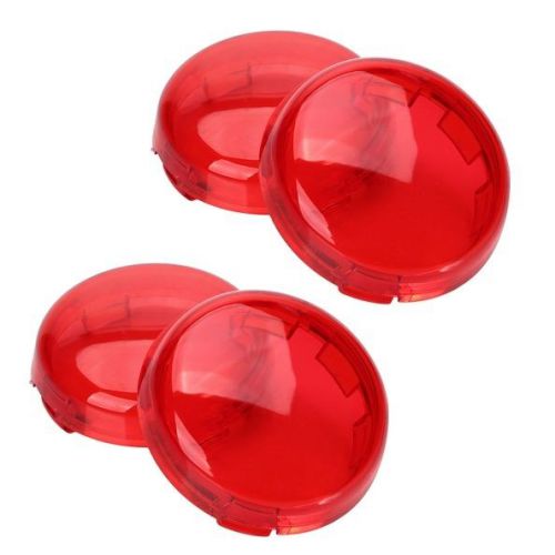 4pcs turn signal light red lens cover for 86-15 harley dyna softail sportster