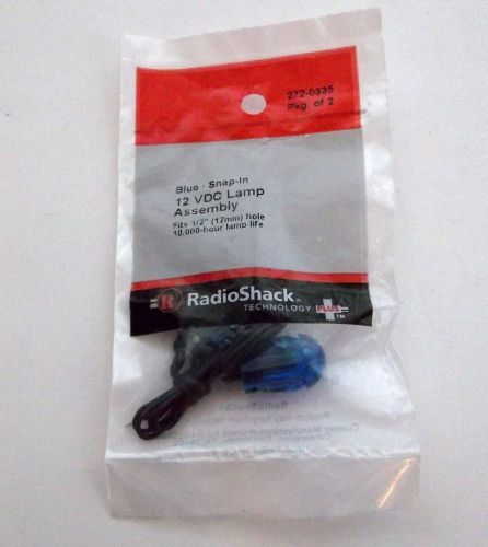 2 pack of vintage type radio shack 12 volt blue snap-in panel indicator lights