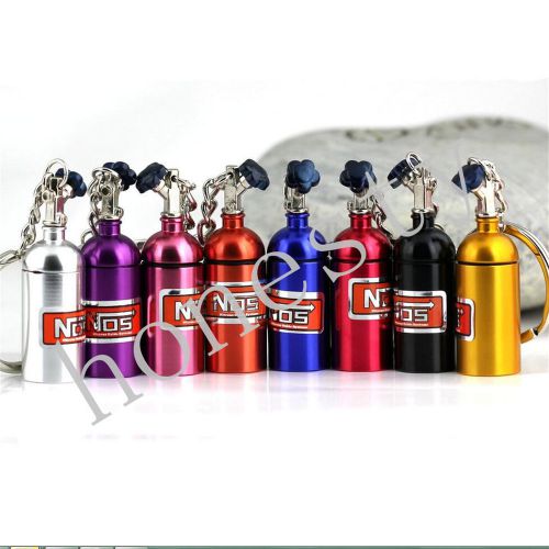 Turbo keychain!nos mini nitrous oxide bottle keyring stash pill box storage