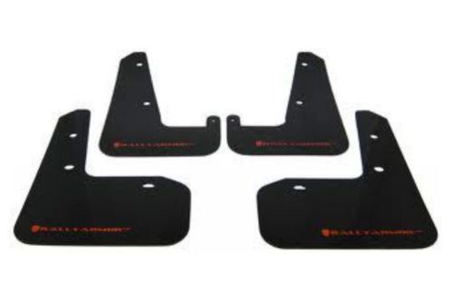 Rally armor mf19-ur black mud flaps w/ red logo for 2011-2014 sti &amp; wrx sedan