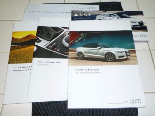 2015 audi a3 cabriolet owners manual set 15 + mmi radio guide w/case