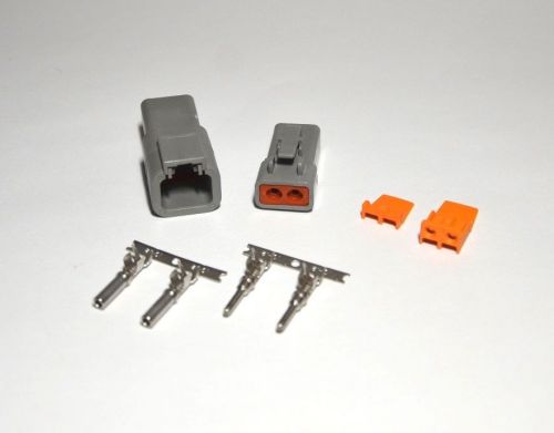 Deutsch dtp 2-pin genuine connector kit, 10-12 awg stamp contacts, from usa