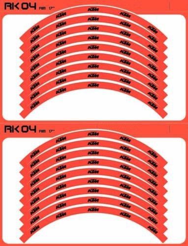 Decals sticker graphic ktm rim set 17&#034; for ktm orange