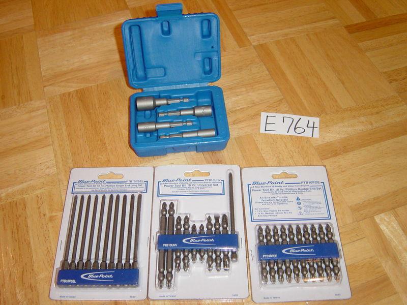 Blue-point tools sold by snap on new 34 pc. power tool bit accessories in 4 sets