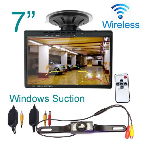 7&#034; tft lcd car monitor with windows suction+wireless backup camera night vision