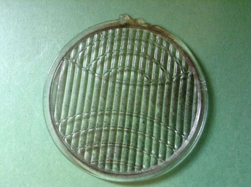 Vintage clear glass old c m hall lamp lens no. 4375 cowl 3 3/4&#034; fender light