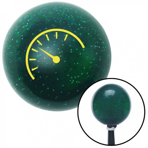 Yellow instrument gauge green metal flake shift knob with 16mm x 1.5