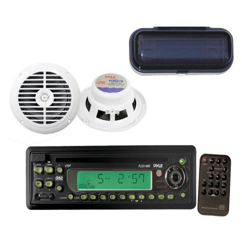 New boat cd/cdr/cdrw/mp3/wma compatible player w/cover,6.5&#039;&#039; waterproof speakers